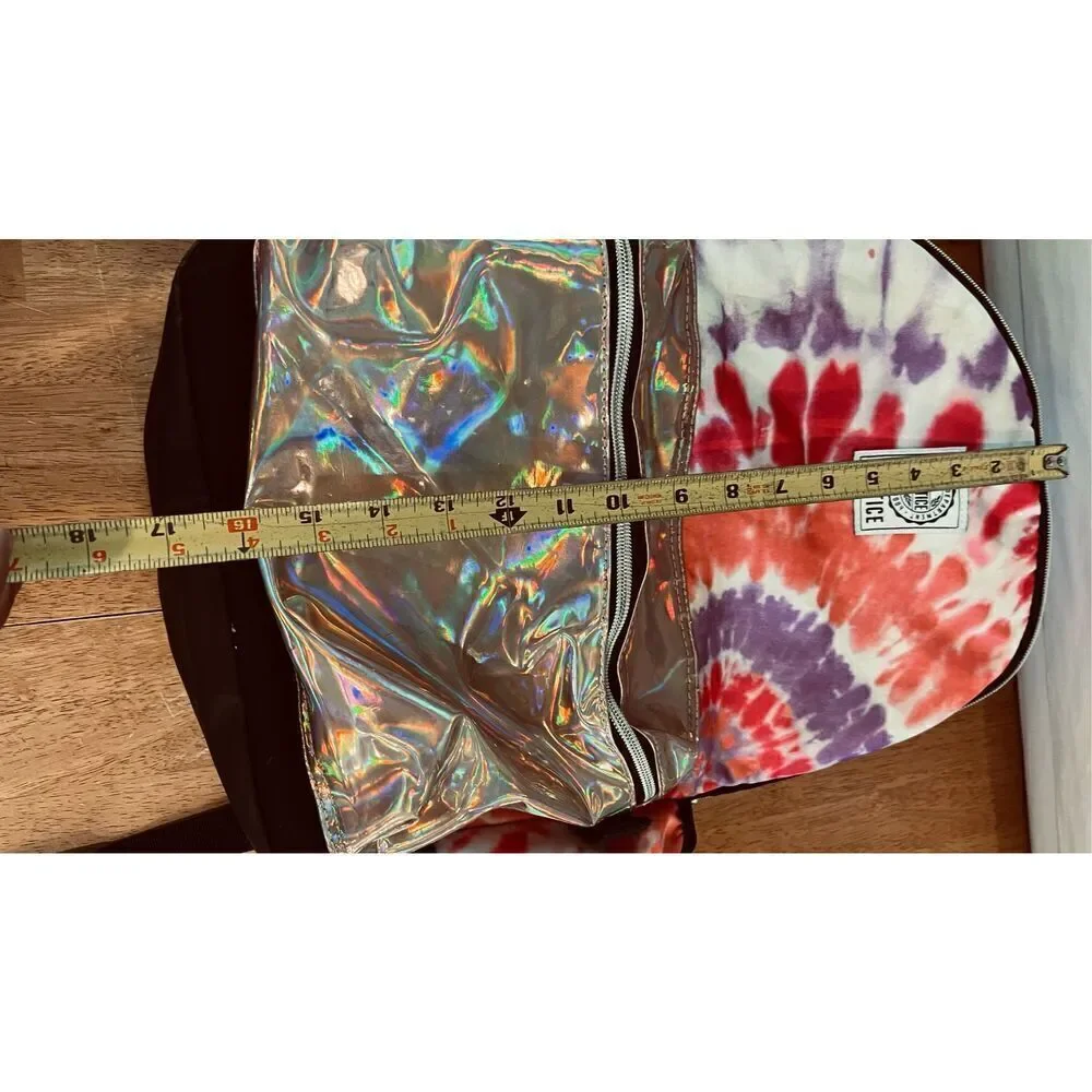 JUSTICE LARGE PINK AND PURPLE TIE DYE BACKPACK